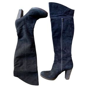 Kenneth Cole New York Suede Over-the-knee Black Boots